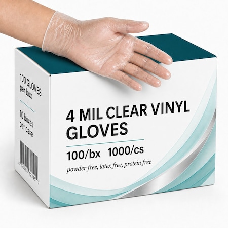 Approved Vendor Clear Vinyl Gloves L, 1000PK CLRBPVinylLC