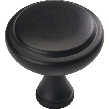 Amerock Arden Series BP37340-MB Cabinet Knob, 1-1/4 in Projection, Zinc, Matte Black, 6PK 6PK37340MB
