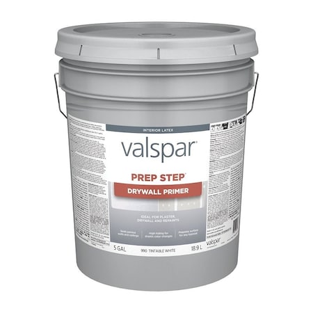 Valspar Prep-Step 044.0000990.008 Interior Latex Primer, White, 5 gal, Can 990