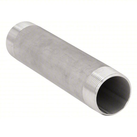 Zoro Select 3/4" MNPT x 5" TBE Stainless Steel Pipe Nipple Sch 40 PK25 T4BNE09P25