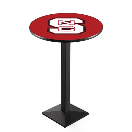 Holland Bar Stool Co 36" Blk Wrinkle North Carolina State Pub Table, 36" dia. Top L217B3636NCarSt
