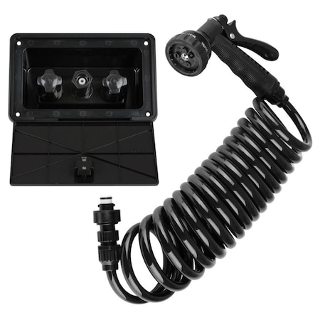 Bookazine RV Exterior Quick Connect Spray Box Kit, Black TI2471453
