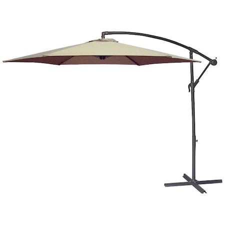 Seasonal Trends Solar Offset Taupe Umbrella, 98.42 in OAH, 10 ft W Canopy, 10 ft L Canopy UMSC10BKOBD-04