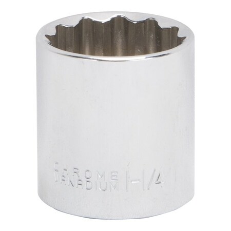Vulcan Drive Socket, 1-1/4 in Socket, 1/2 in Drive, 12-Point, Chrome Vanadium Steel, Chrome MT6525893