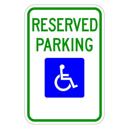 Sign Solutions Usa Parking Sign, 12 in W, Aluminum Sign, White DUS12HWT1218R7-8