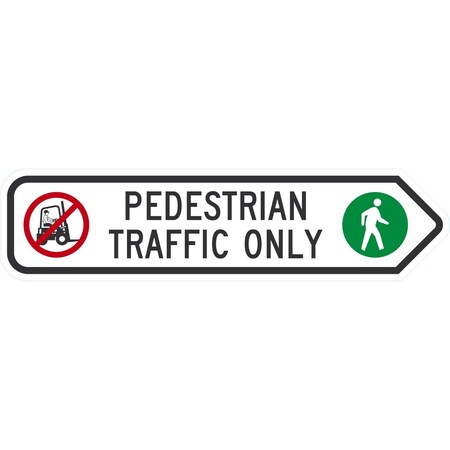Lyle Pedestrian Traffic Only (with Symbol), 24x6, Diamond Grade, White G-14412-DG_24x6