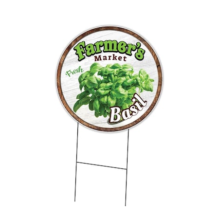 Signmission Farmers Market Basil Double Sided Corrugated Plastic Circle Yard Sign, C-16-CIR-DS-WS- Basil C-16-CIR-DS-WS- Basil