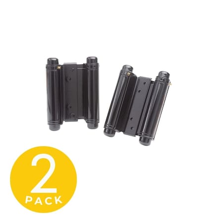 Trans Atlantic Co. 5 in. Black Double Acting Barrel Spring Square Corner Door Hinge with Fixed Pin - Pack of 2 DH-TAN5005-BK