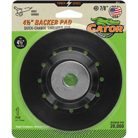 Gator Finishing 4.5 in. Power Angle Grinder Backer Pad, 20,000 RPM 3017