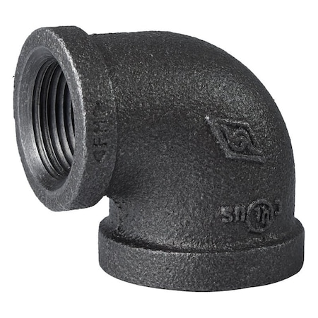 Prosource Reducing Pipe Elbow, 1 x 3/4 in, FIP, 90 deg Angle, Malleable Iron, SCH 40 Schedule 2B-1X3/4B