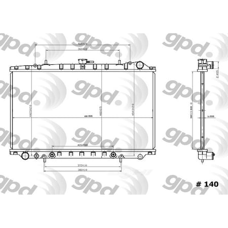 Global Parts Distributors Radiator 140C