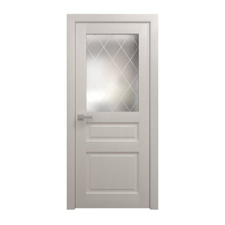 Sartodoors Interior Solid French Door 24 x 84 inches, Ego 5011 Painted White Oak, Single Regular Panel Frame EGO5011ID-PWO-2484