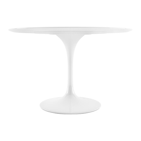 Homeroots 48" White Fiberglass And Metal Dining Table 520861