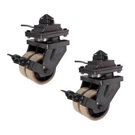 Mytee Products 8 in ISO Shipping Container Double Caster Wheels with Brakes 11000 lbs WLL, 2PK CTL-CasterDBL-5Tx2
