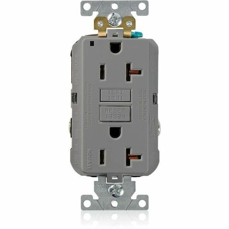 Leviton Plugs&Rcptcls, 20A, 125VAC, Gry, Polycarb G5362-GY