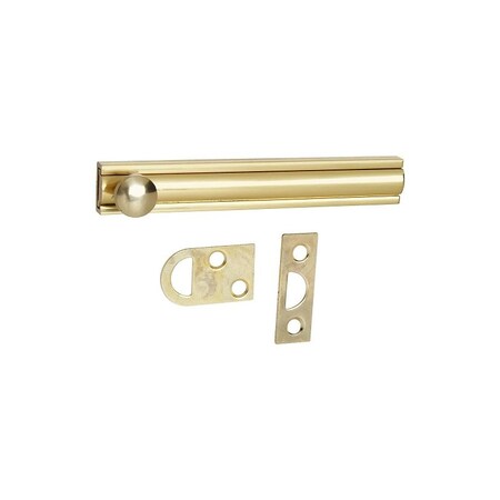 National Hardware V1922 Series Flush Bolt, Polished, 4 in L, Solid Brass, 1/PK N197-988