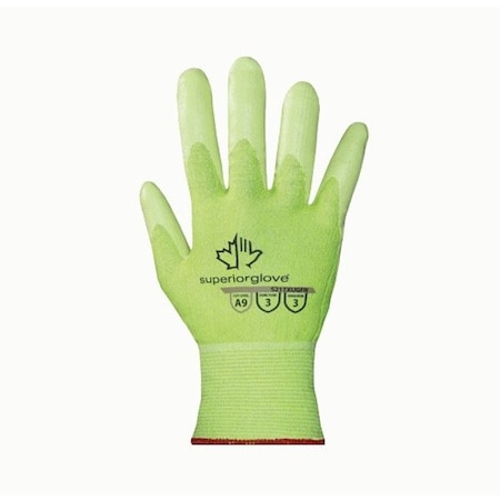 Superior Glove Glove, Tenactiv, Hivis Green, Size 10, Cut Level A9 , Foam Nitrile , 10 1 PR S21TXUGFN-10
