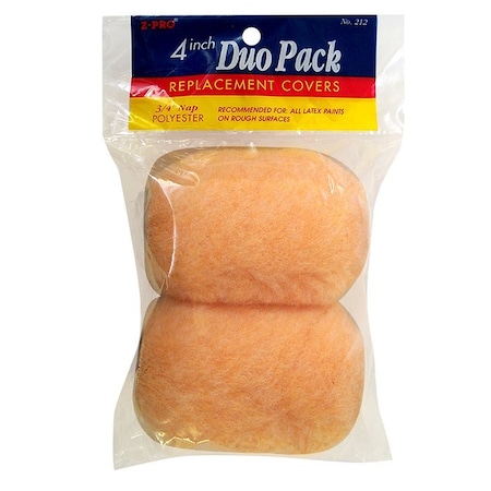 Duo-Pack 4in x 3/4in Nap Premier Z-Pro Trim Roller Cover, Polyester 212