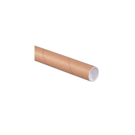 Bubblefast 1 1/2 x 16'' Kraft Tubes with Caps, 50PK BFP1516K