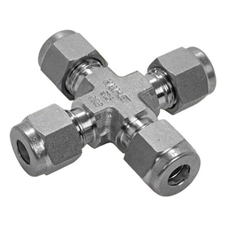 Ham-Let Cross, SS, Tube 1/8", 1/8", 1/8", 1/8" 7102L SS 1/8