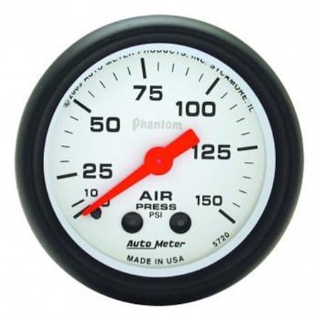 Auto Meter 5720 Phantom Mechanical Air Pressure Gauge - 2.06 in. ATM5720