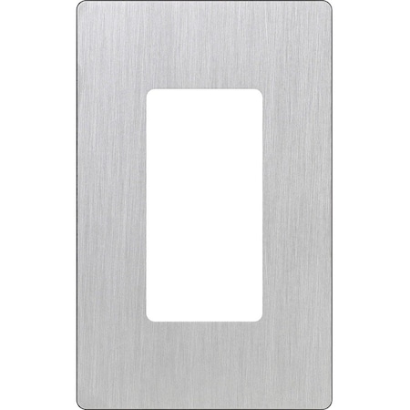 Lutron Designer Wall Plates, Number of Gangs: 1 Plastic, Satin Finish, Stainless Steel CW-1-SS