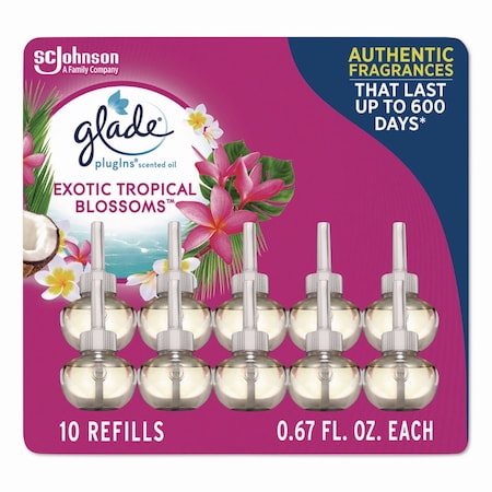 Glade Plugin Scented Oil Refill, Exotic Tropical Blossoms, 0.67 oz, 10PK 379210