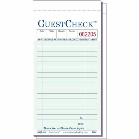 Ncc Carbon 17 Line Gst Checks 2Pt, PK2500, Grn G6000