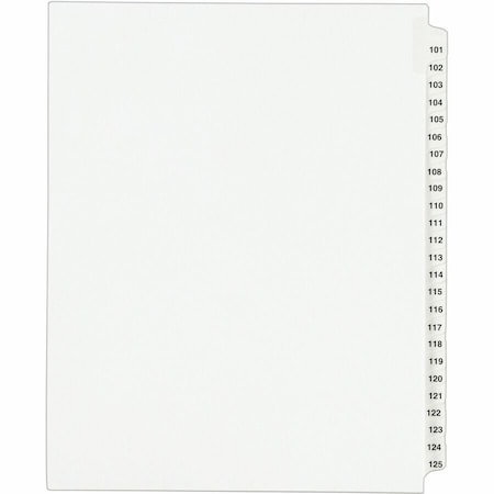 Avery Dividers, Legl, Sdtab, 101-125 25PK AVE01334