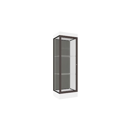Ghent Lighted Floor Display Case 24x76x20, 6" Base, Bronze 91LFSL-BZ-WHT