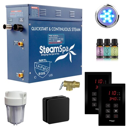 Steamspa Royal Series 4.5KW Steam Generator w/ Continuous Steam, Dual Touchpads and Filter in Matte Black RYTS450MK