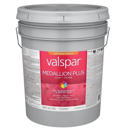 Valspar Medallion Plus 2600 Latex Paint, Acrylic Base, Semi-Gloss Sheen, Pastel Base, 5 gal 028.0027002.008