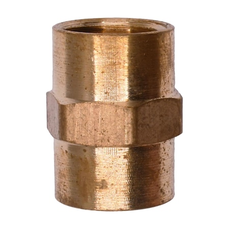 Auveco Brass Pipe Coupling 1/4in, 5PK 332