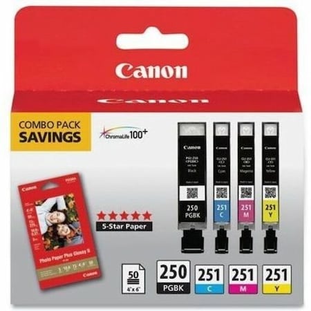 Canon Ink Cartridge, Pgi-250 Black, Combo, PK4 6497B004