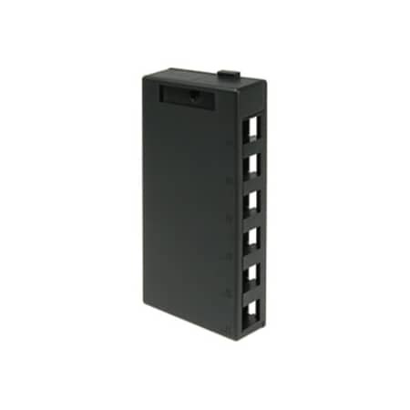 Leviton 6-Port Surface Mount Unloaded, Quickport, Black 41089-6EP