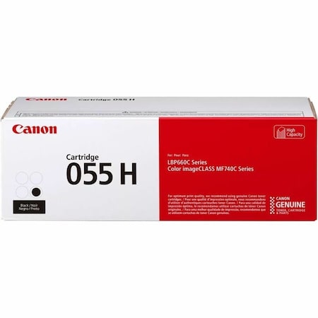 Canon CRG-055 BK H High Yield Black Toner Cartridge, 7600 Yield 3020C001AA