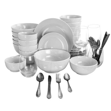 Gibson All U Need 60 Piece Ceramic Dinnerware Combo Set with Drinkware and Flatware 124325.6