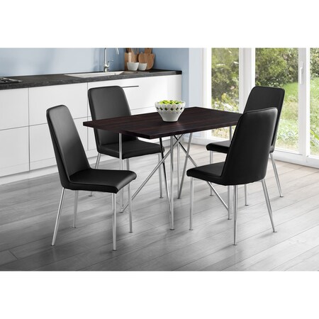 Monarch Specialties Dining Set - 3Pcs Set / 36"Dia / Espresso W/ Drop Leaf I 1039