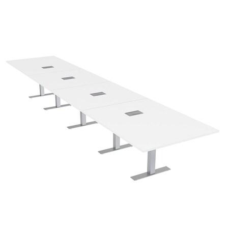 Skutchi Designs 18 Person Conference Table With Power Unit | 18' Rectangular Table | Harmony Series HAR-REC-48x216-T-W960-ESIL