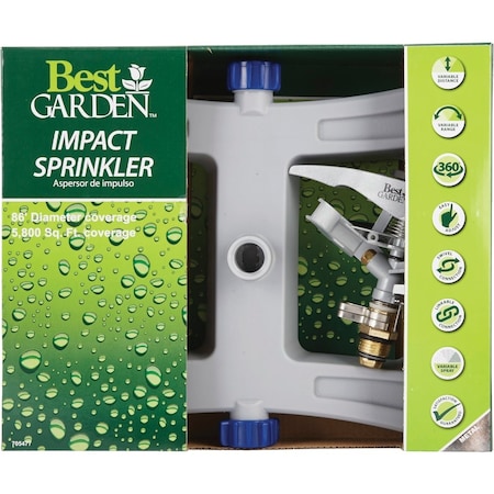 Best Garden Poly & Metal 5800 Sq. Ft. Sled Impulse Sprinkler JR0736