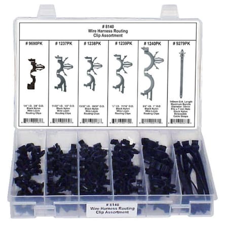 Disco Automotive Hardware UNIV. WIRE ROUTING CLIP ASSORTMENT, 100PK 8140