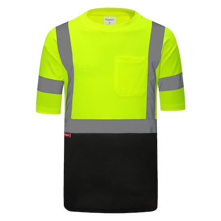 Protectx Short Sleeve T-Shirt, Class 2, Type R, Polyester, Green, M ST-150SS1-GN1-M-01
