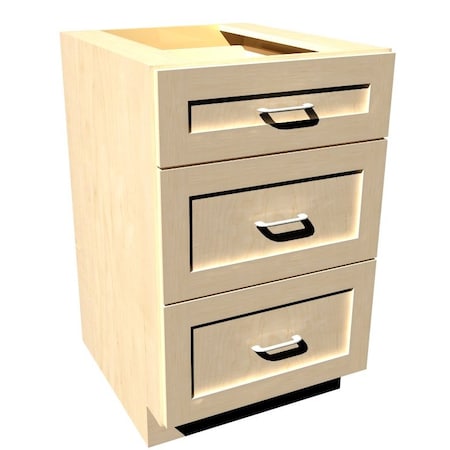 Rigel Cabinetry Kitchen 3-Drawer Base Cabinet, 12 in W, Gray, Solid Wood RTA - 806198