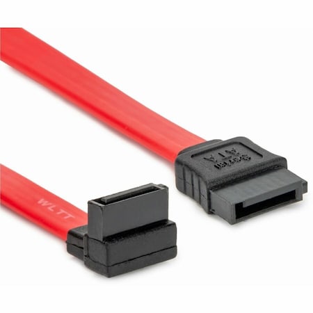 Rocstor PREMIUM 18IN 46CM SATA TO LEFT ANGLE 90 DEGREES SATA CABLE F/F - SUPPORTS FULL Y10C864-RD