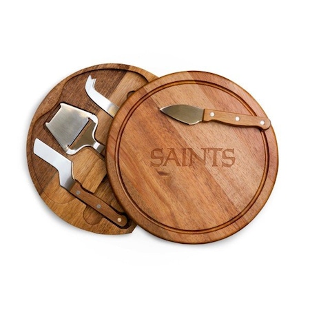 Picnic Time Family Of Brands New Orleans Saints - Acacia Circo Cheese Cutting Board & Tools Set, (Acacia Wood) 855-04-512-203-2