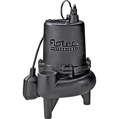 Sta-Rite Flotec Professional Series Sewage Pump, 1-Phase, 9 A, 115 V, 0.75 hp, 2in Outlet, 24 ft Max Head, 170 gpm E75STVT