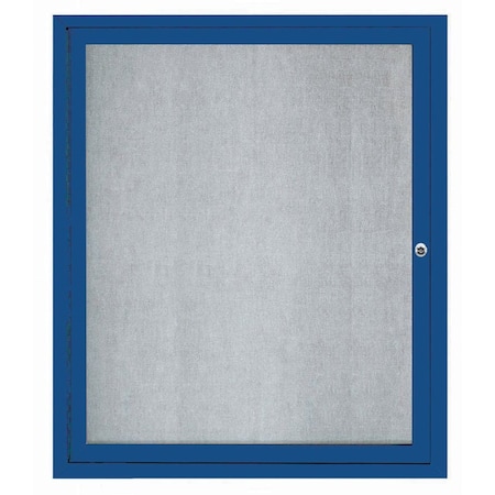 Aarco Outdoor Enclosed Bulletin Board w/ Al Frame, Standard Vinyl, Frame is Powder Coated Blue, 36''Hx30''W ODCC3630RB