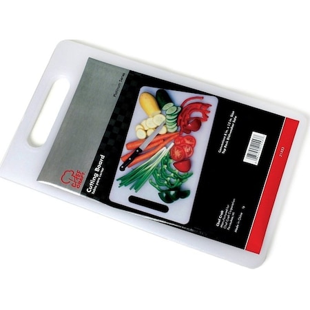 Chef Craft Cutting Board, 13 in L, 8 in W, Plastic, White 21553