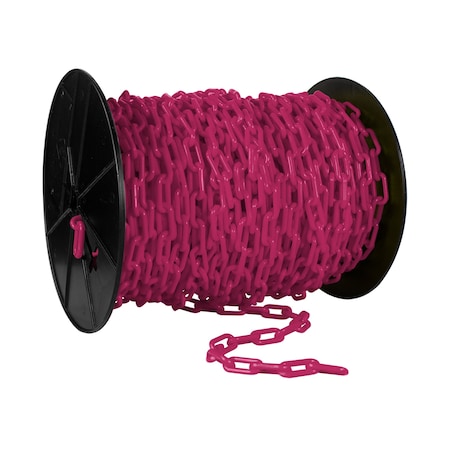 Mr. Chain 1.5" x 200' Safety Pink Plastic Safety Chain - Reel 30125
