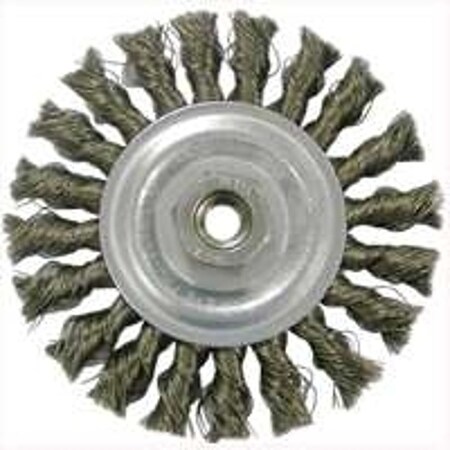 Weiler Wire Wheel Brush, 4 in Dia, M10 x 1.25 Arbor/Shank, Steel Bristle 36015